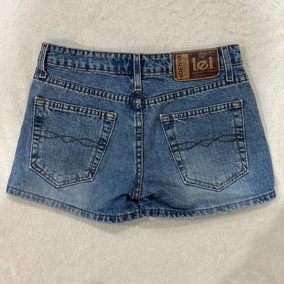 LEI Vintage eDenim 100% Cotton Denim Jean Shorts Size 1 - Picture 5 of 8